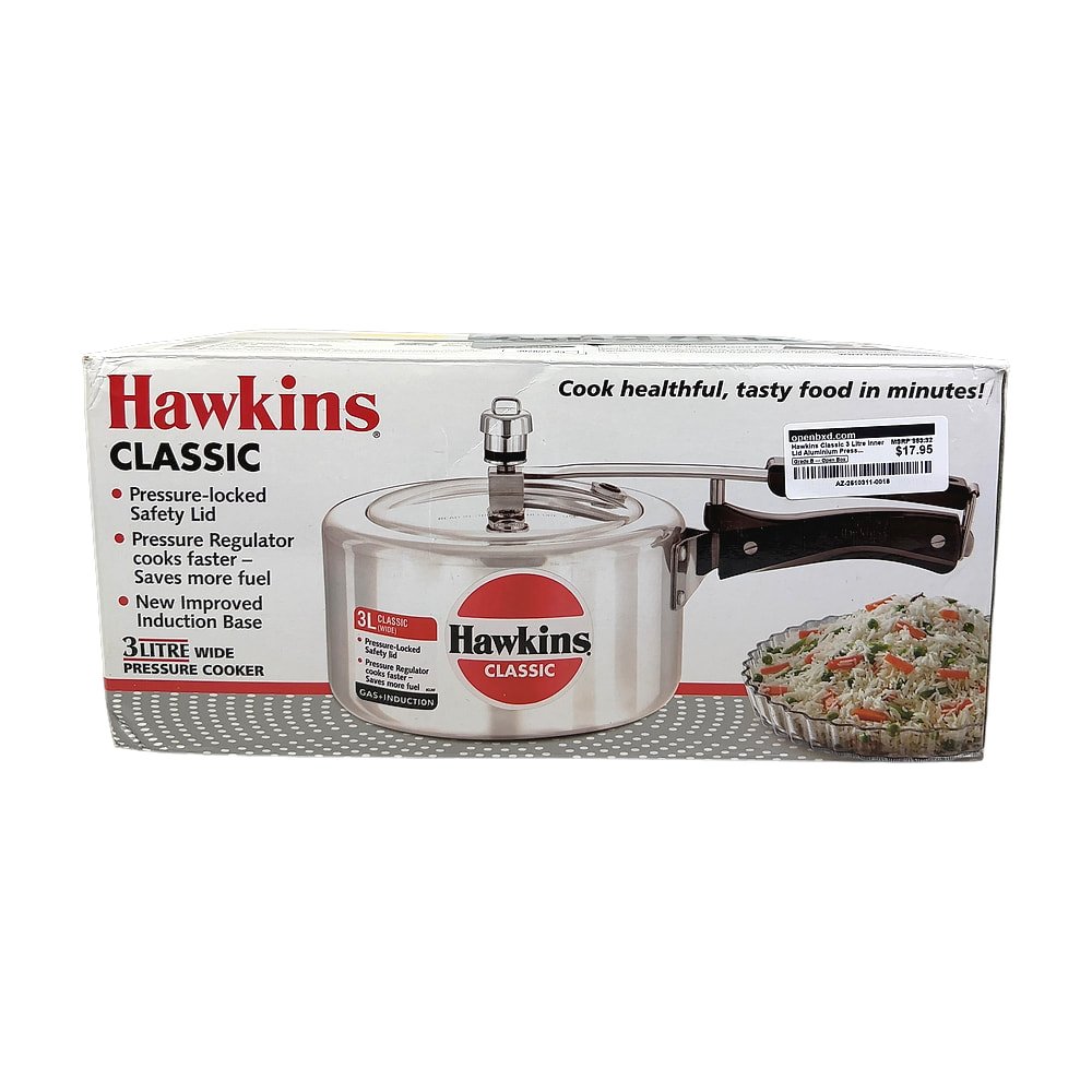 AZ-2510311-0016.jpg Hawkins Classic 3 Litre Aluminium Pressure Cooker - Image 1