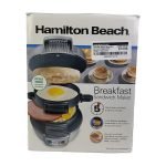Hamilton Beach Breakfast Sandwich Maker with Egg Cooker Ring, Silver