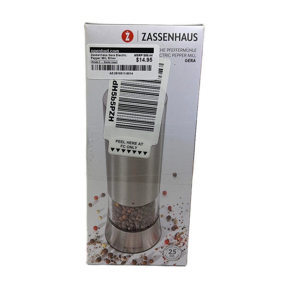 AZ-2510311-0014.jpg Zassenhaus Gera Electric Pepper Mill, Silver - Image 1