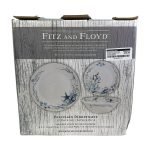 Fitz and Floyd Sanibel Blue 12-Piece Porcelain Dinnerware Set