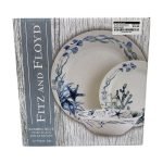 Fitz And Floyd Sanibel Blue 12-Piece Porcelain Dinnerware Set