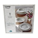 The Pioneer Woman Vintage Lace 12-Piece Dinnerware Set, Linen