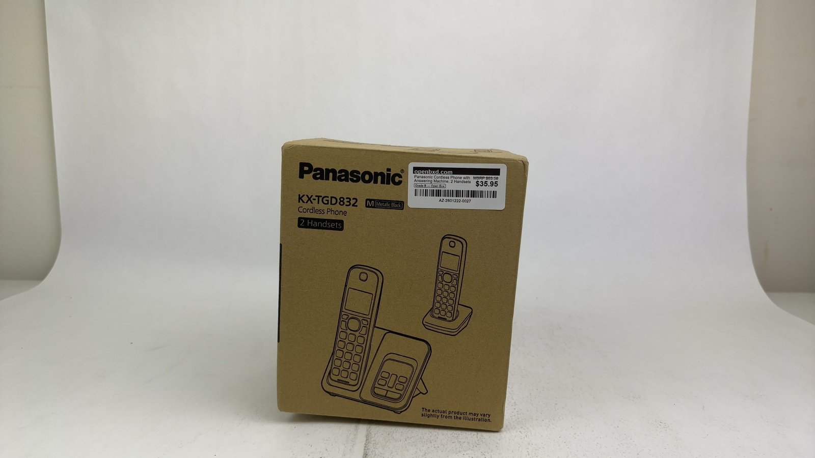 AZ-2601222-0027.jpg Panasonic Cordless Phone with Answering Machine, 2 Handsets - Image 1