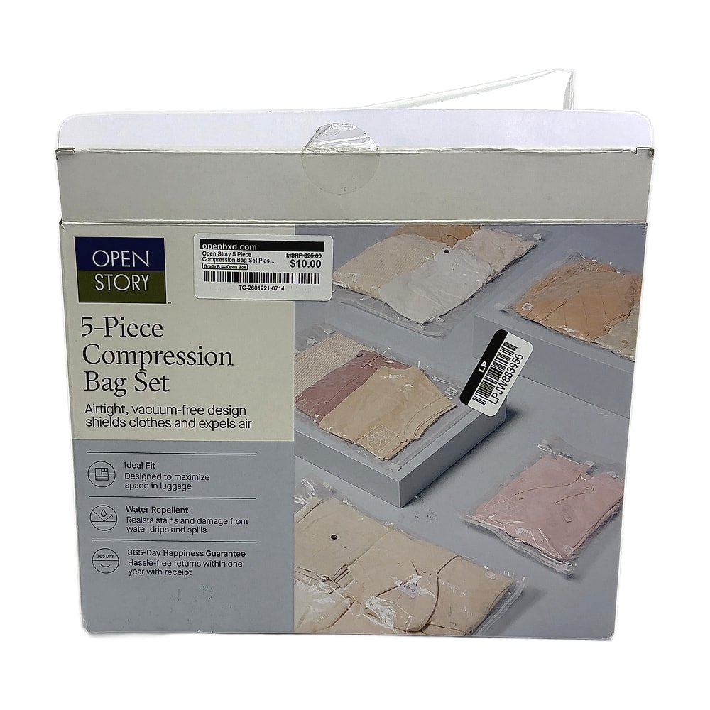 TG-2601221-0714.jpg Open Story 5 Piece Compression Bag Set Plastic Zip-Up Storage - Image 1