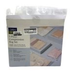 Open Story 5 Piece Compression Bag Set Plastic Zip-Up Storage
