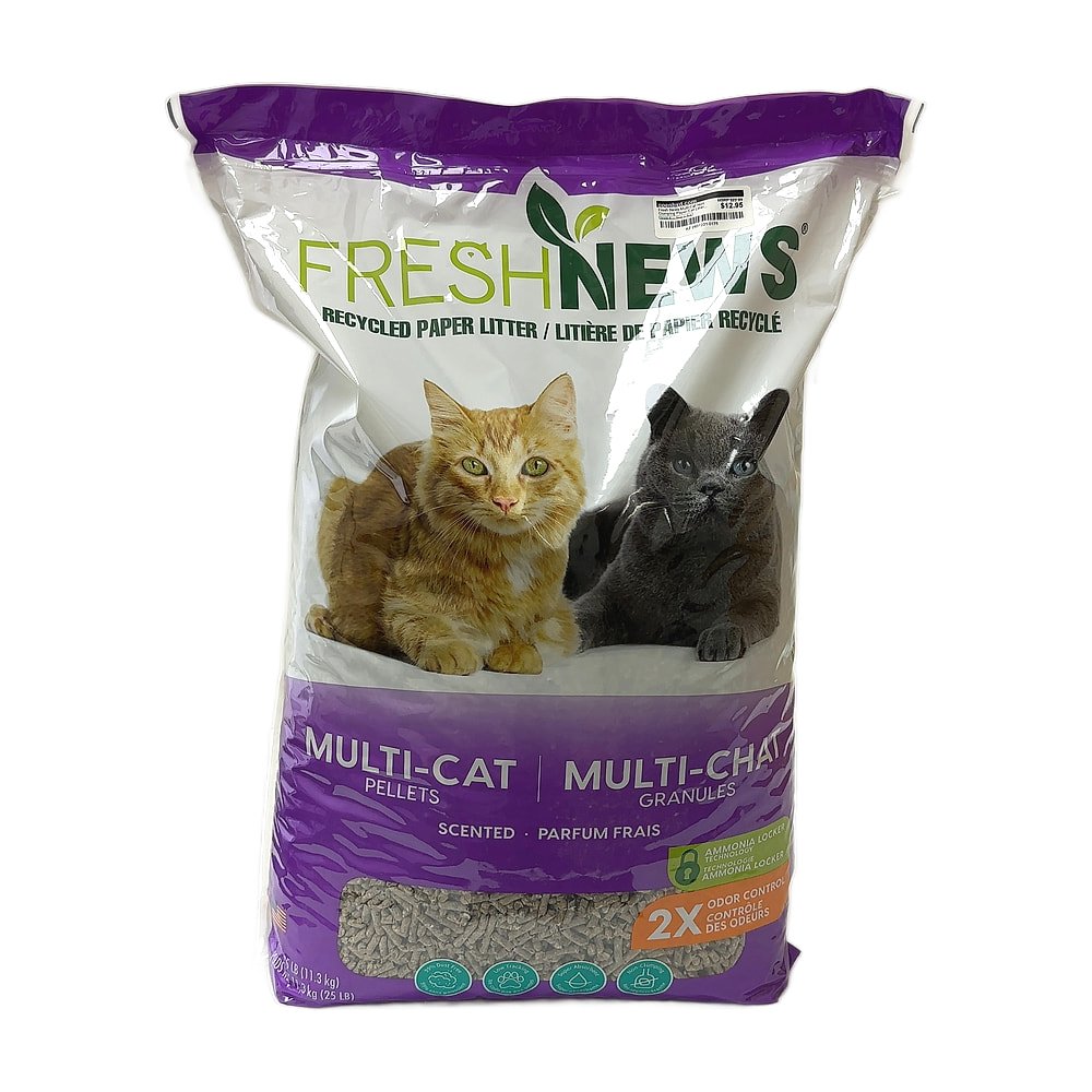 AZ-2601221-0175.jpg Fresh News Multi-Cat Non Clumping Paper Cat Litter, 25 Pound, Packaging May Vary - Image 1