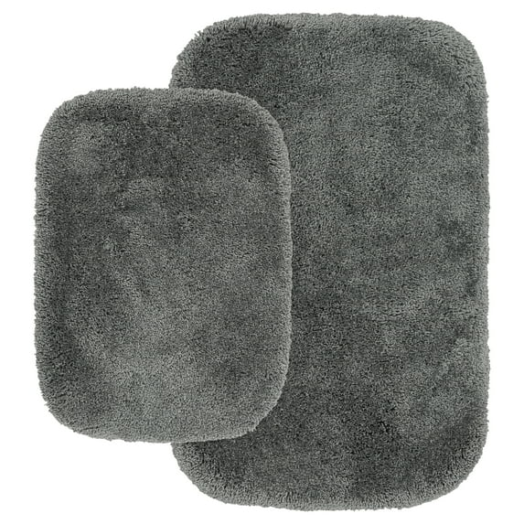 AZ-2601222-0139-stock-main.png Garland Rug Finest Luxury Ultra Plush Dark Gray Bath Rug Set - Image 1