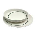 Stone Lain Luna 12-Piece Porcelain Dinnerware Set, Green