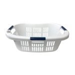 Rubbermaid Large Hip-Hugger Laundry Basket, 1.5-Bushel, White