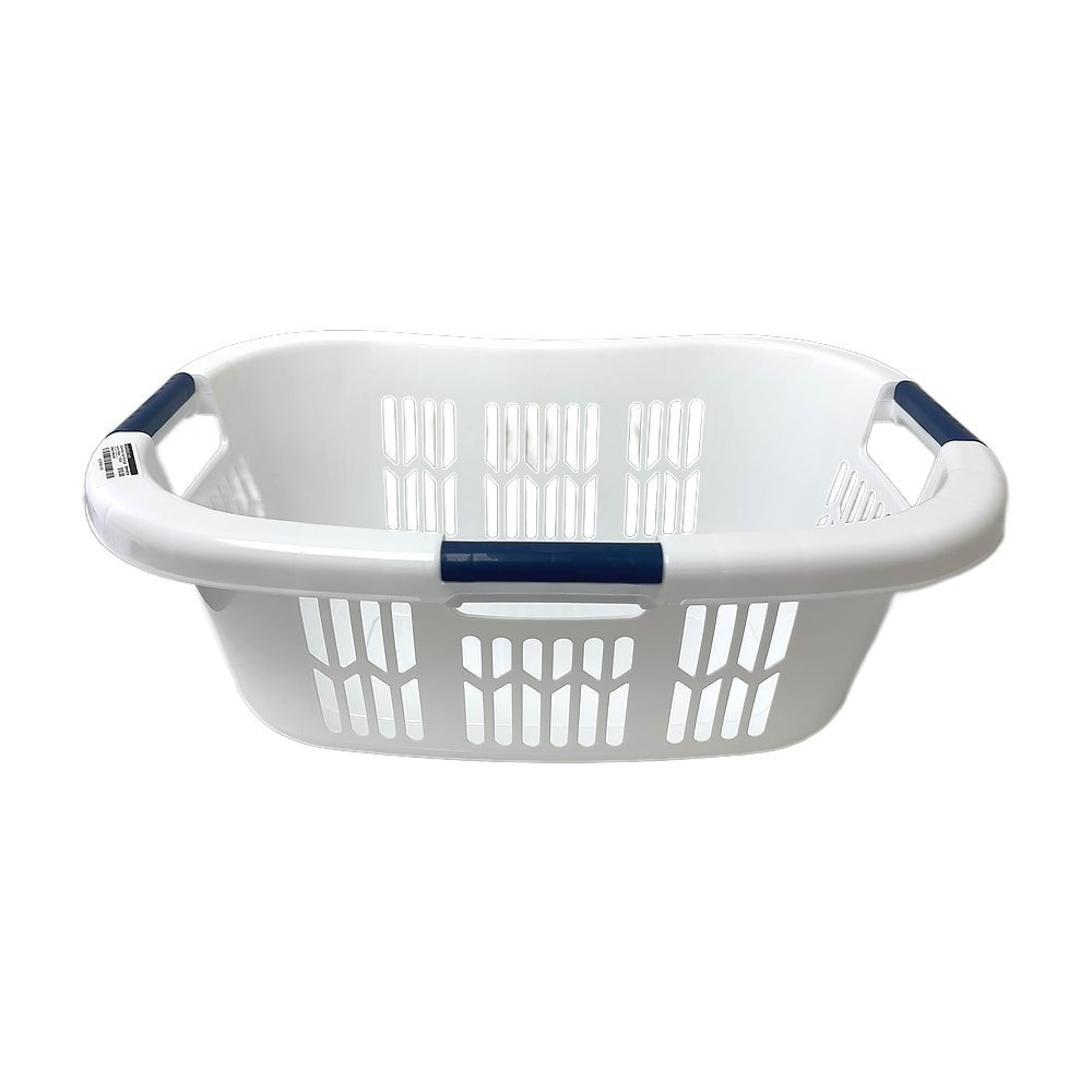 AZ-2605291-0073.jpg Rubbermaid Large Hip-Hugger Laundry Basket, 1.5-Bushel, White - Image 1