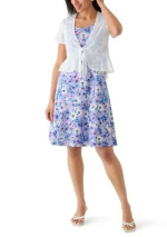 Perceptions Womens Floral Jacket Dress