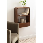 Kate & Laurel Kato Wall Shelf with Drawer, Walnut Brown, 18x24 - Image 3