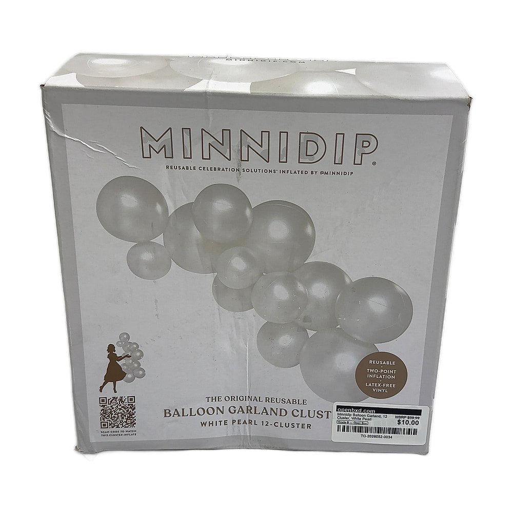 TG-2026052-0034.jpg Minnidip Balloon Garland, 12 Cluster, White Pearl - Image 1