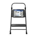 Cosco 2-Step All Steel Step Stool Dark Gray 225 Lb Capacity
