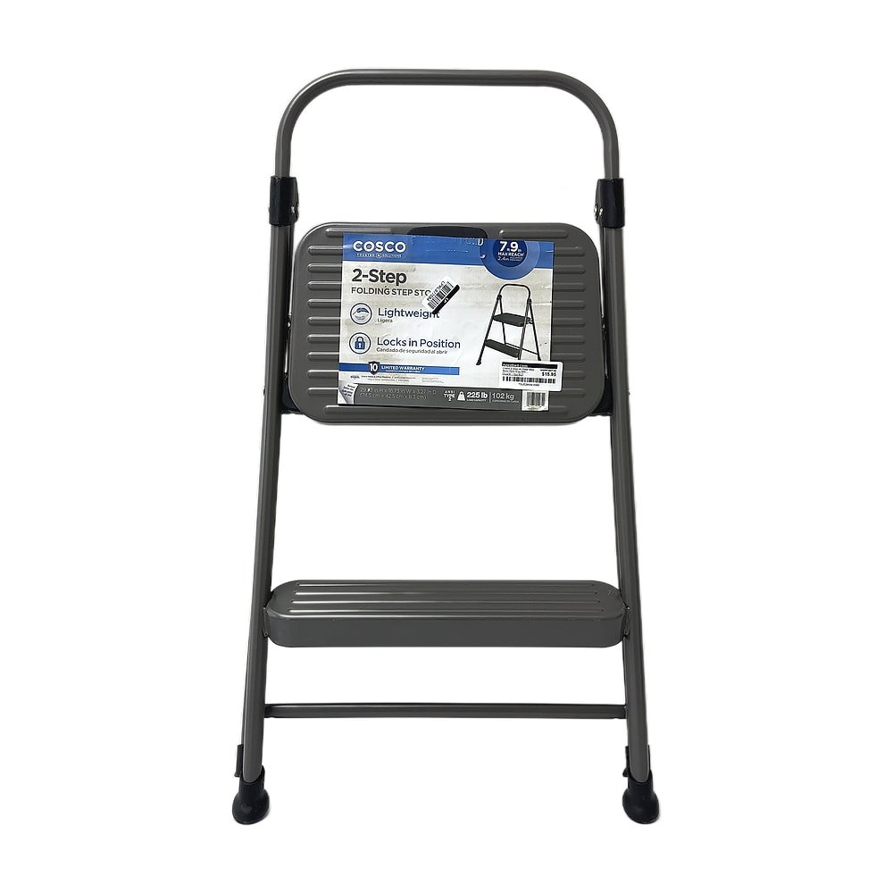 TG-2026052-0083.jpg Cosco 2-Step All Steel Step Stool Dark Gray 225 Lb Capacity - Image 1