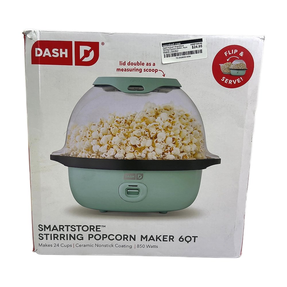 TG-2026052-0094.jpg Dash 6-Quart SmartStore Stirring Popcorn Maker, Aqua - Image 1