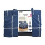 Mainstays 10-Piece Navy Windowpane Full Bedding Set