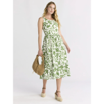 Time and Tru Tie Back Allover Print Maxi Dress