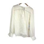 Time and Tru Lace Yoke Lace-Inset Shirt Women's