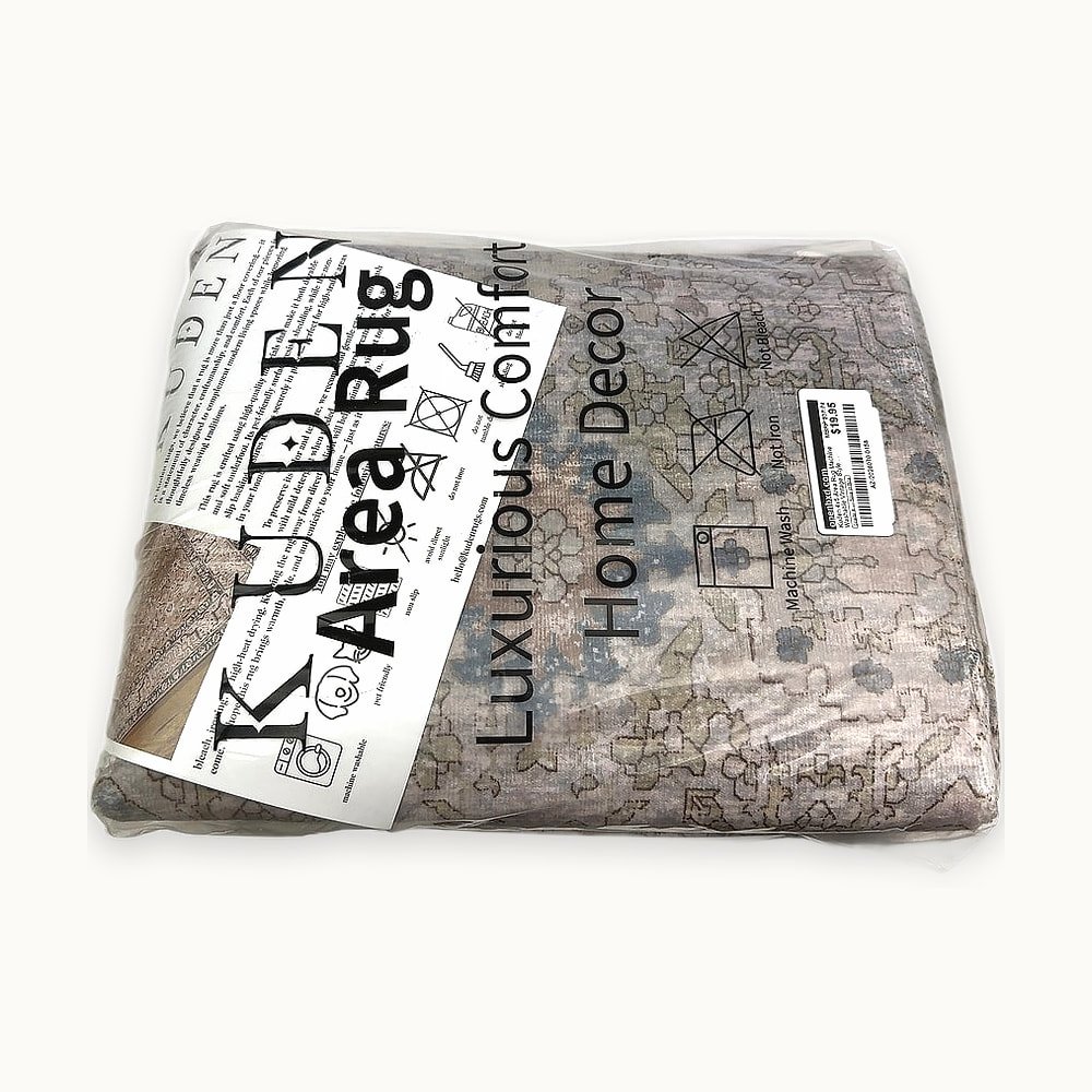 AZ-2026070-0158-1.jpg Kuden 4x6 Area Rug Machine Washable Vintage Style Low Pile - Image 1