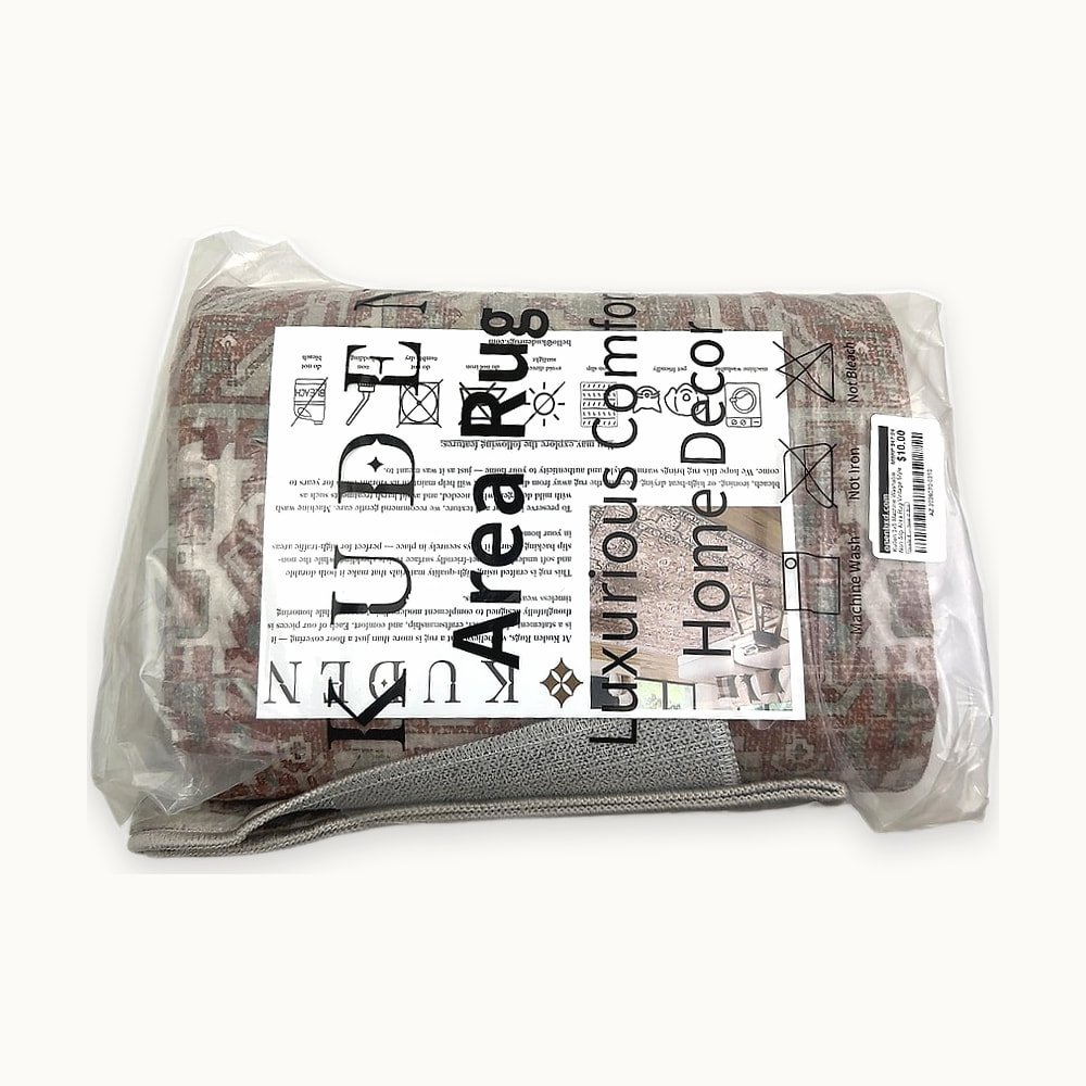 AZ-2026070-0210-1.jpg Kuden 3x5 Machine Washable Non-Slip Area Rug Vintage Style - Image 1