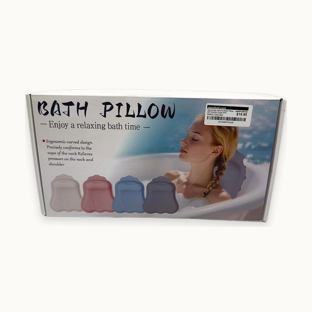 AZ-2026070-0249-2.jpg Deenwada Silicone Bath Pillow with Suction Cups Pink - Image 1