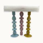 Acellegic 3-Piece Pastel Easter Glass Candle Holders Set