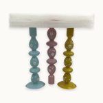 Acellegic 3-Piece Pastel Easter Glass Candle Holders Set