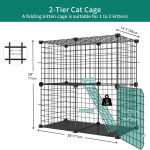 Yitahome 2-Tier Large Indoor Cat Cage with Ladder