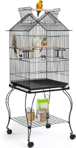 Yaheetech 57-Inch Rolling Open Top Roof Mid-Sized Parrot Cage