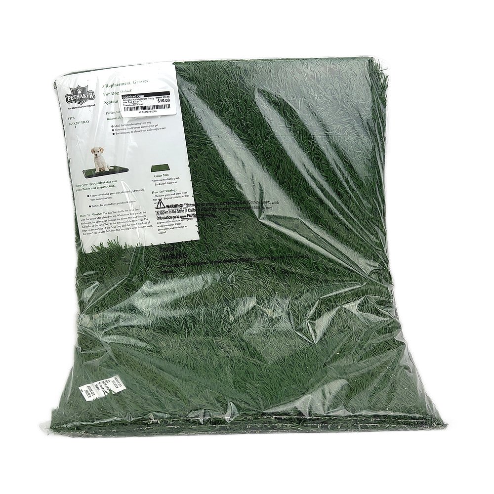 AZ-2601221-0080.jpg Petmaker Artificial Grass Puppy Pee Pad, Set of Three 18.25x14.25" - Image 1