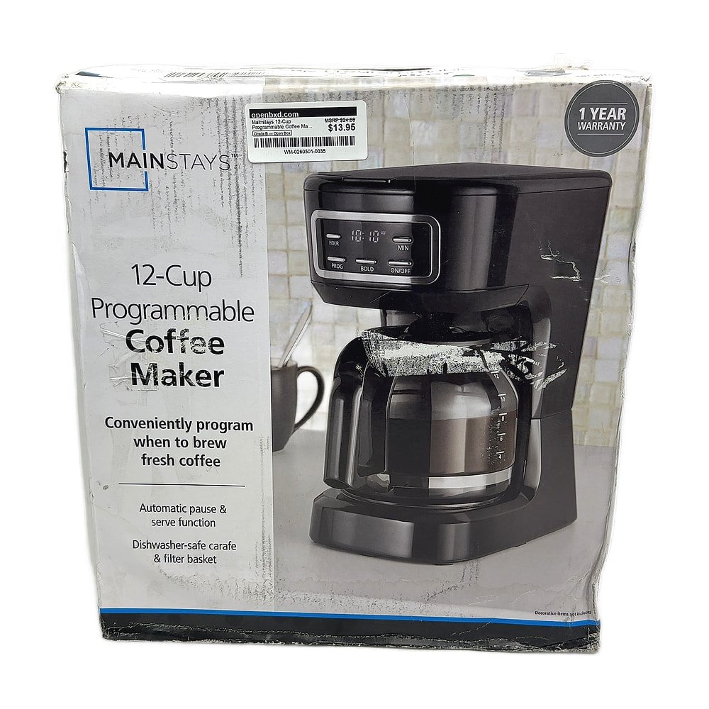 WM-0260501-0035.jpg Mainstays 12-Cup Programmable Coffee Maker with Glass Carafe - Image 1