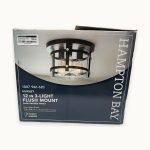 Huxley 3-Light Flush Mount Ceiling Fixture, Dark Bronze