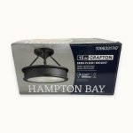 Grafton 15 Inch 3-Light Semi Flush Coal