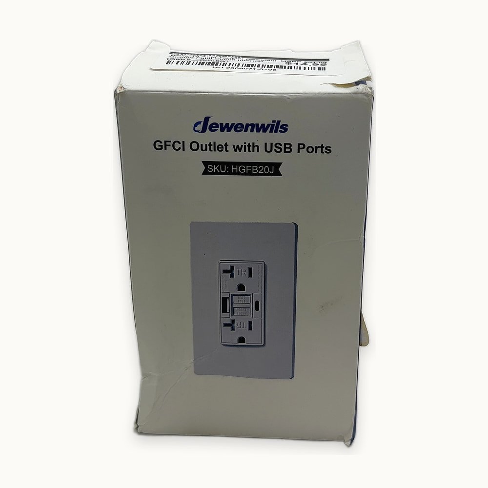 HD-2608071-0103.jpg White 15 Amp Tamper Resistant Ground Fault Circuit Interrupter Outlet - Image 1