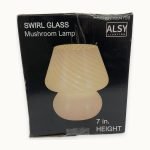 7 Inch White Contemporary Swirl Glass - Image 2