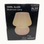 7 In. White Contemporary Swirl Glass Ceiling Light