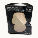 7 In. White Contemporary Swirl Glass Light - Image 2
