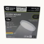 7.5 Inch Low Profile White Ceiling Fixture With Nightlight