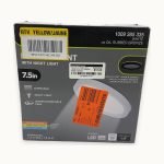 7.5 Inch Low Profile White Ceiling Fixture With Nightlight